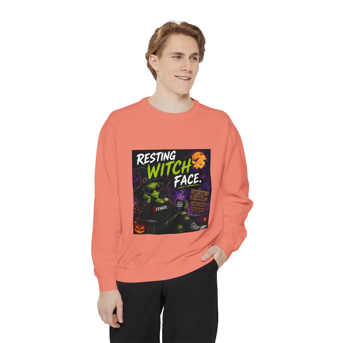 Halloween "Resting Witch Face" Sweatshirt - Funny Spooky Graphic Pullover