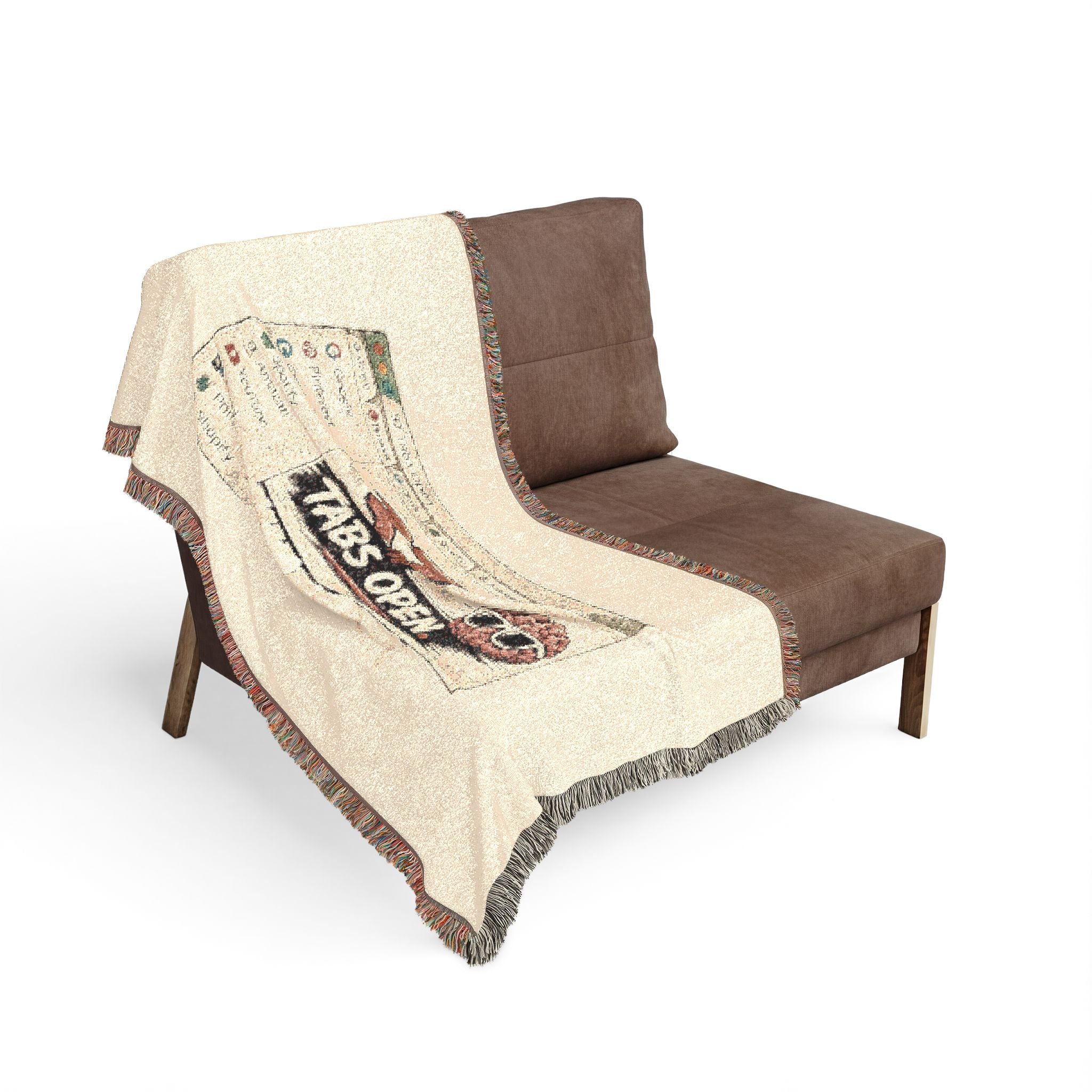 Woven Blanket — Retro Computer “37 Tabs Open, My Brain” Throw
