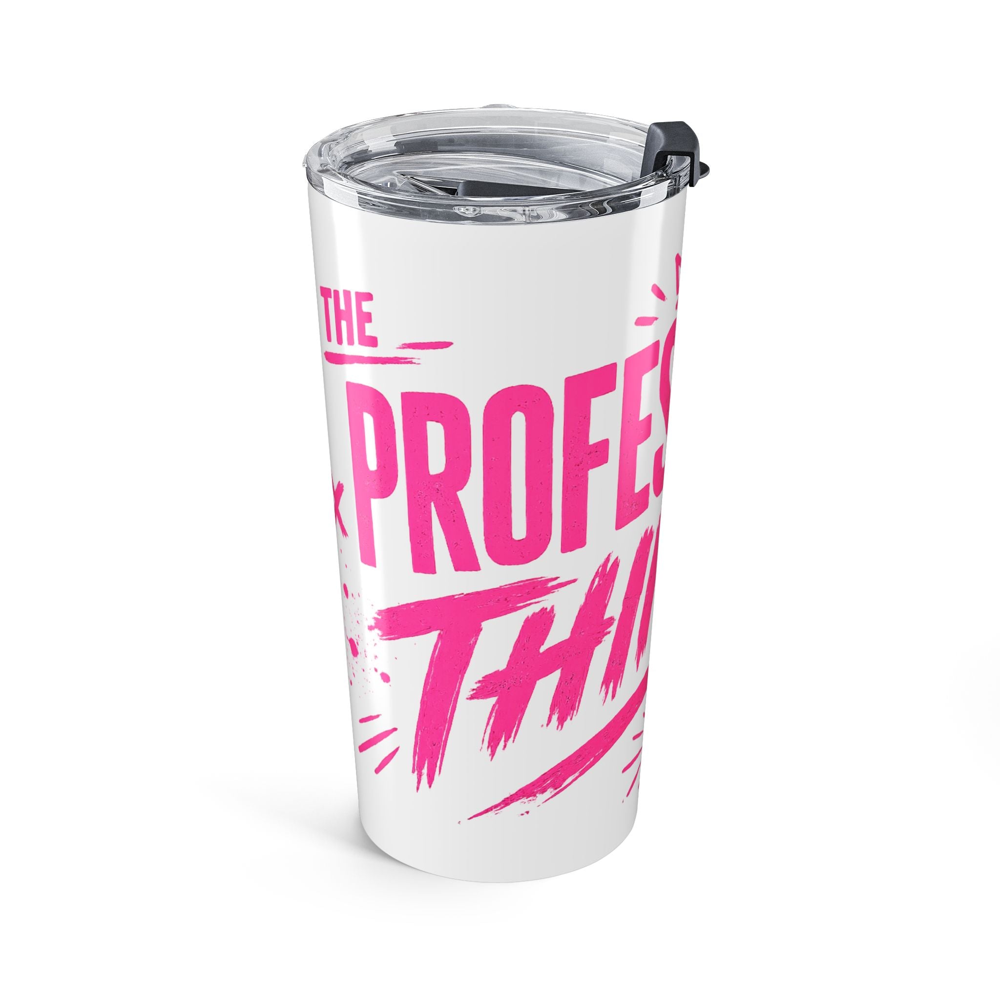 20oz Tumbler — "Professional Thinker" Pink Brain Travel Mug