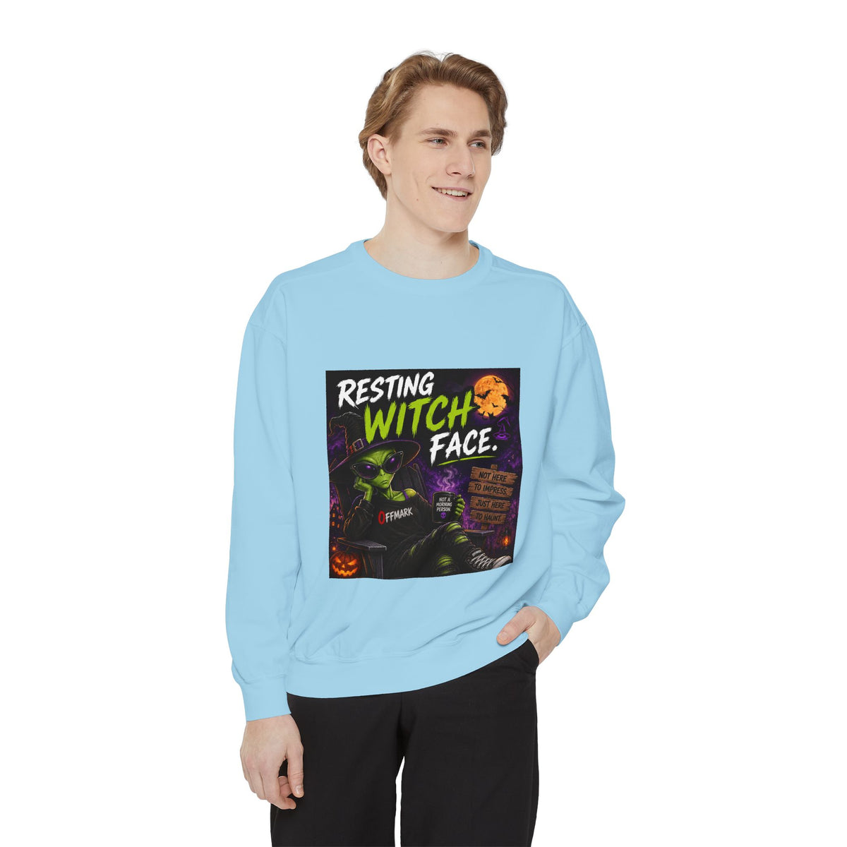 Halloween "Resting Witch Face" Sweatshirt - Funny Spooky Graphic Pullover