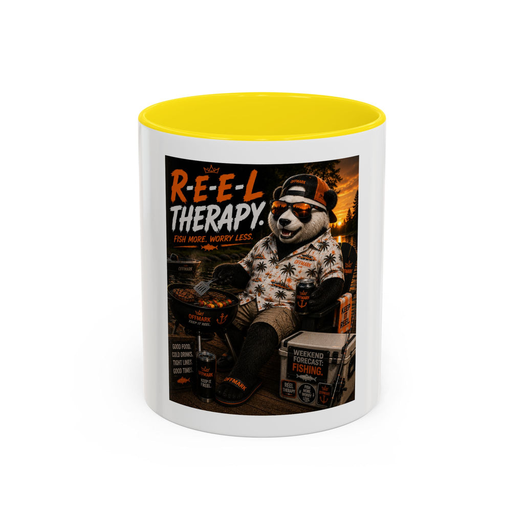 "R-E-E-L Therapy" Fishing RIP the Panda Bear Mug