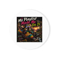 "My Playlist Made Me Do It" Round Cork Back Coaster — Remix the Parrot