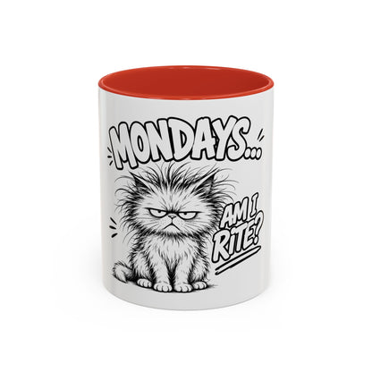 Mondays... Am I Rite? Grumpy Cat Accent Coffee Mug