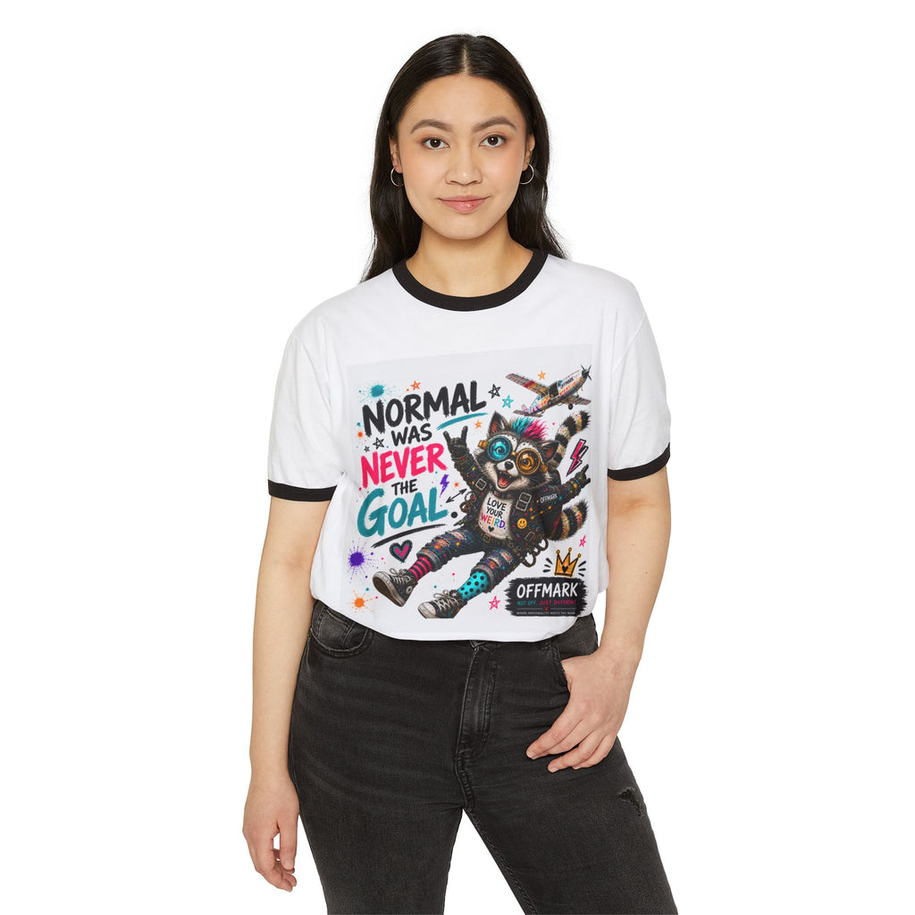 "Normal Was Never The Goal" Ringer T-Shirt —Ziggy the Raccoon