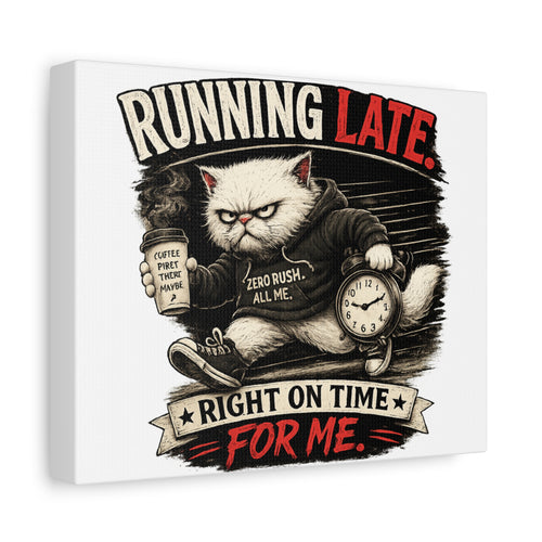 Murphy the Cat-Running Late "Right On Time For Me"-Canvas