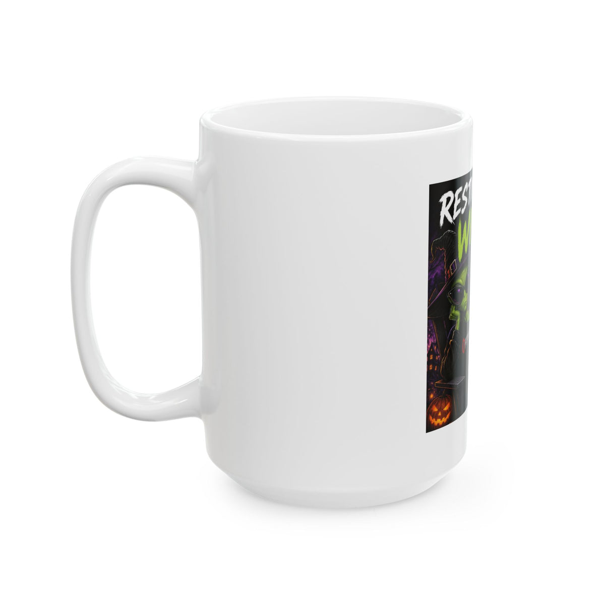 Resting Witch Face Ceramic Mug — Funny Halloween Alien Witch Coffee Cup (11oz/15oz)