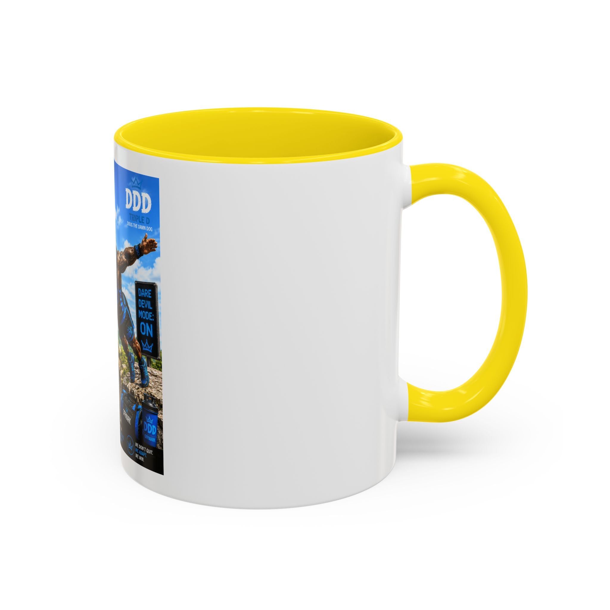 DDD (Doug the Damn Dog) "Running on Protein" Coffee Mug