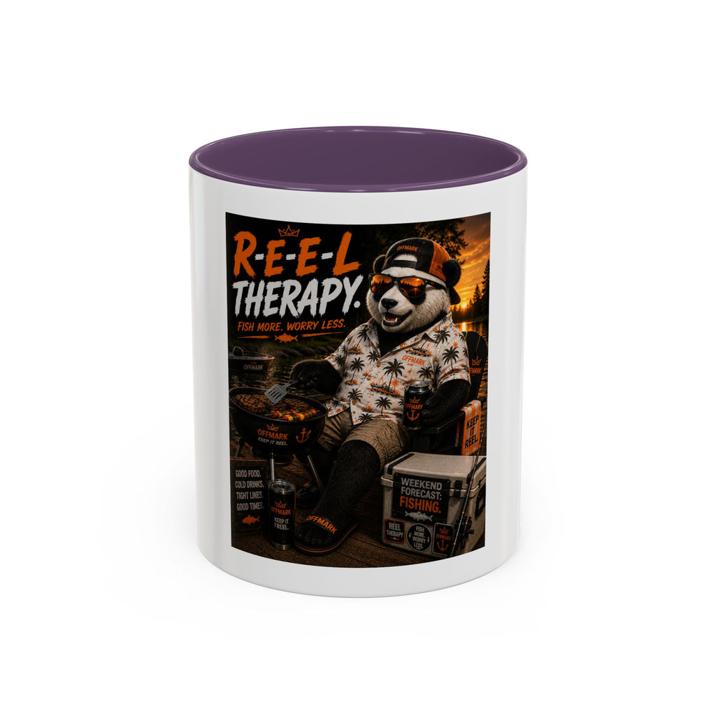 "R-E-E-L Therapy" Fishing RIP the Panda Bear Mug
