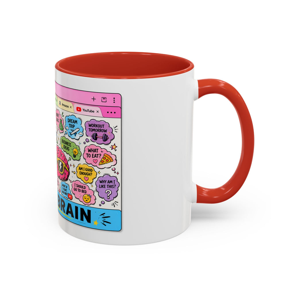 Coffee Mug — "My Brain: 37 Tabs Open" Illustrated Ceramic Accent Mug