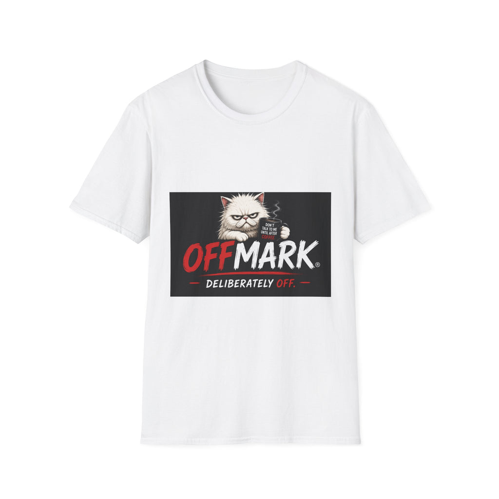 Off Mark Cat T-Shirt — Funny Grumpy Cat Graphic Tee ("Deliberately Off")