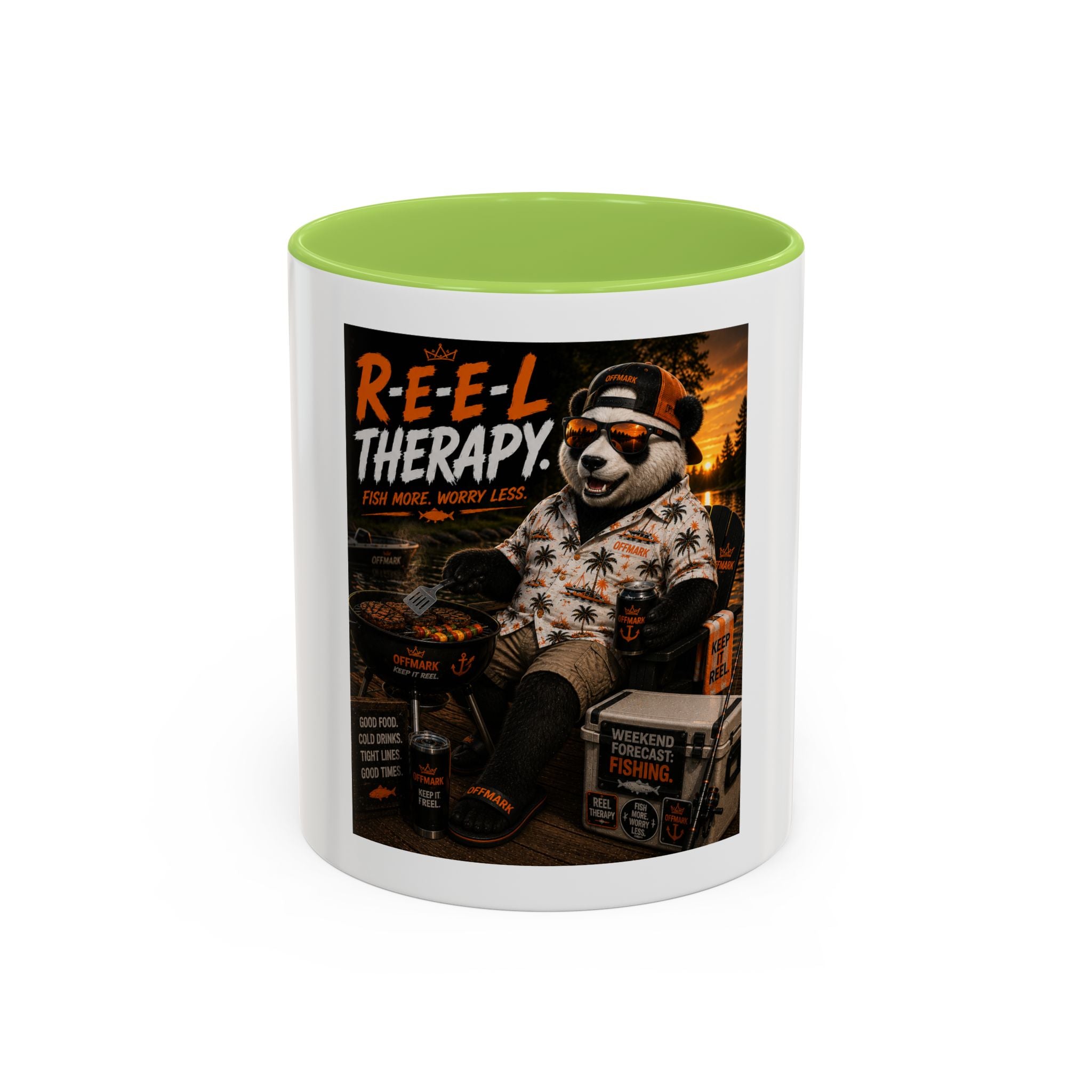 "R-E-E-L Therapy" Fishing RIP the Panda Bear Mug