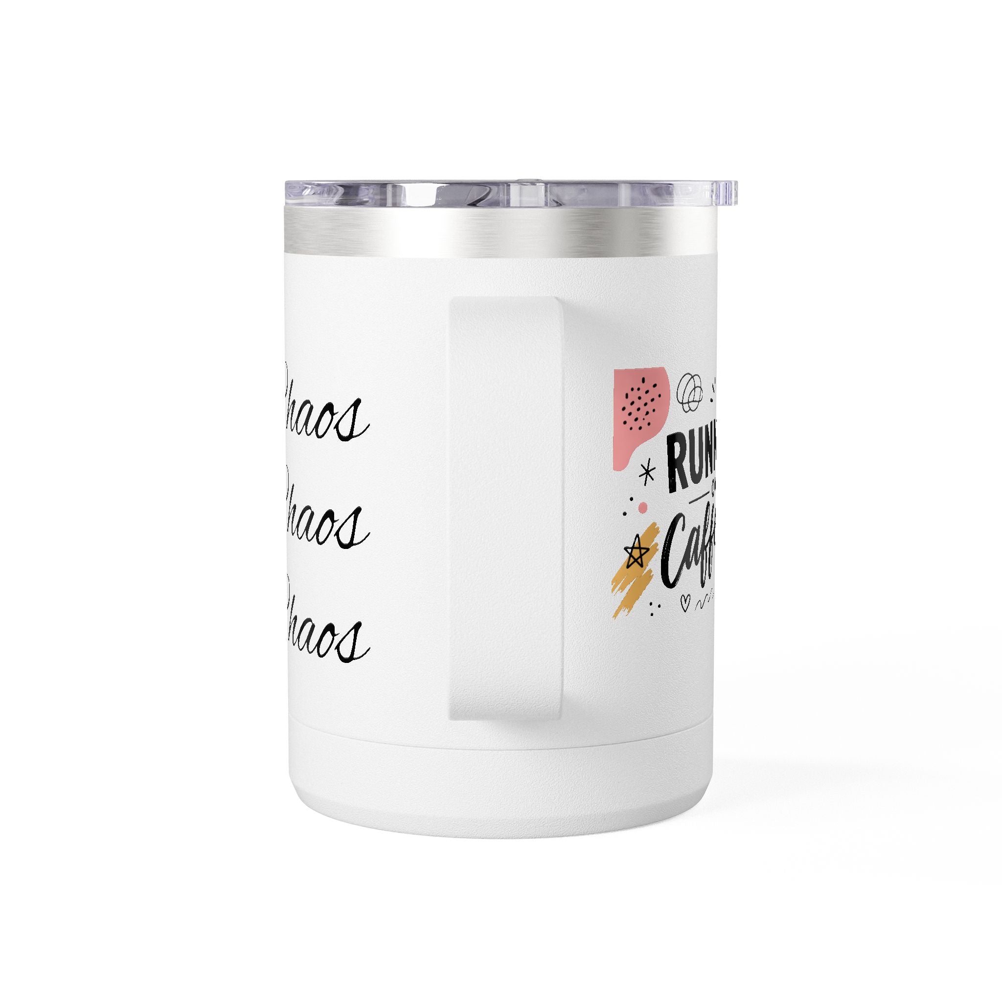 15oz Coffee Tumbler Mug — Cute Cat Coffee Design ("Morning and Cuddles")