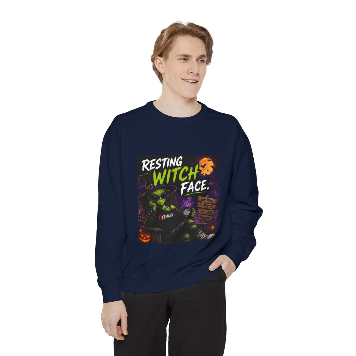 Halloween "Resting Witch Face" Sweatshirt - Funny Spooky Graphic Pullover