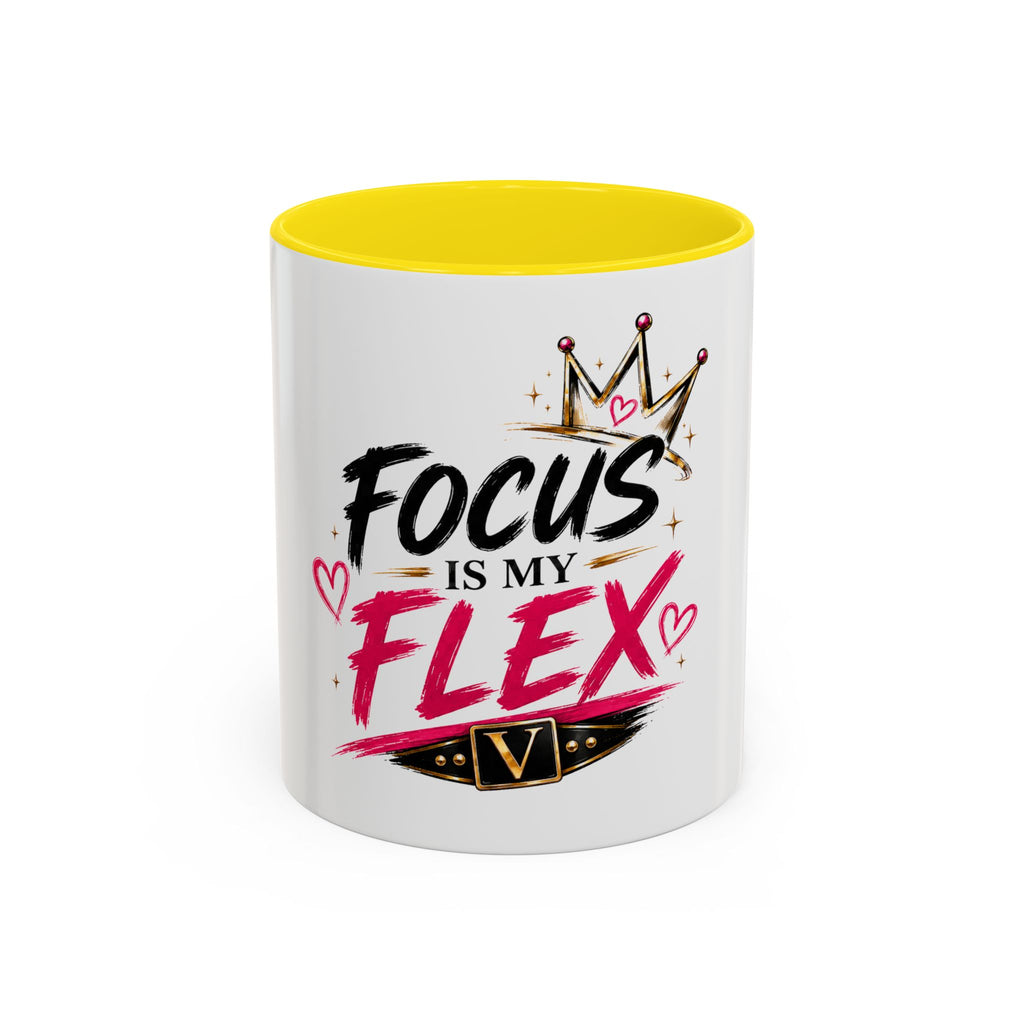 Focus Is My Flex Accent Coffee Mug — Vixen the Foxxy Boss