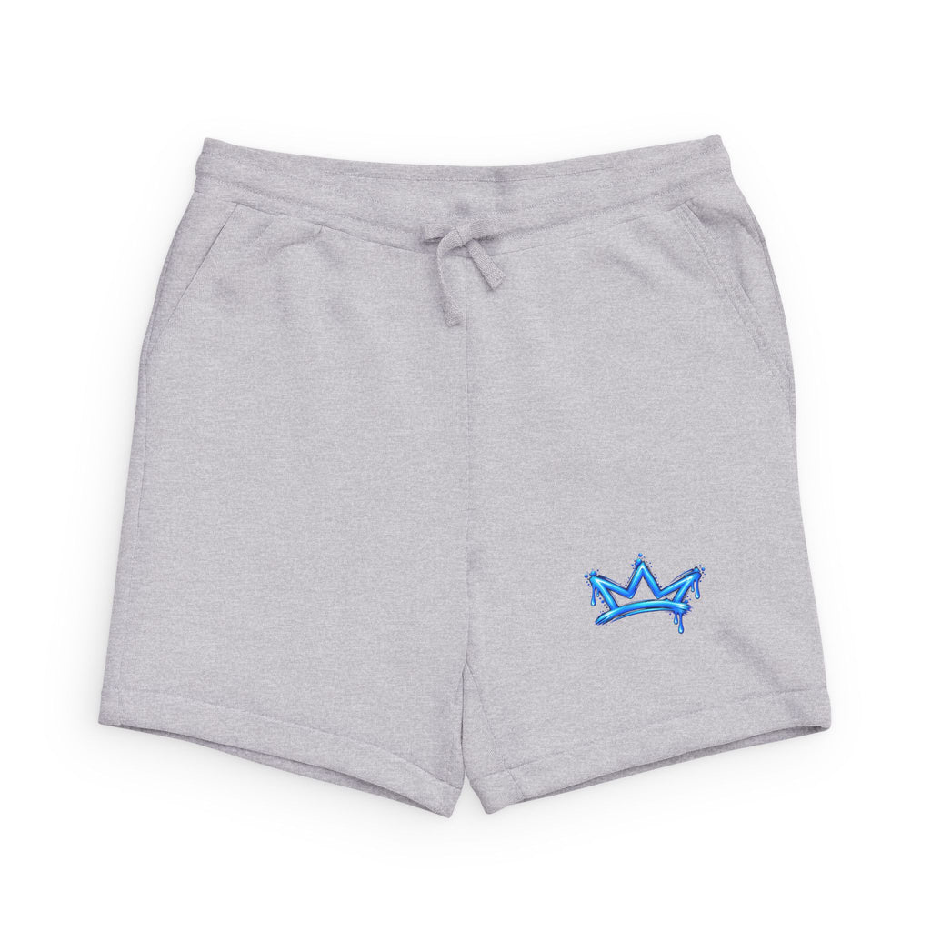 Neon Crown Sweatshorts — Black Casual Lounge Shorts with Blue Crown Accent