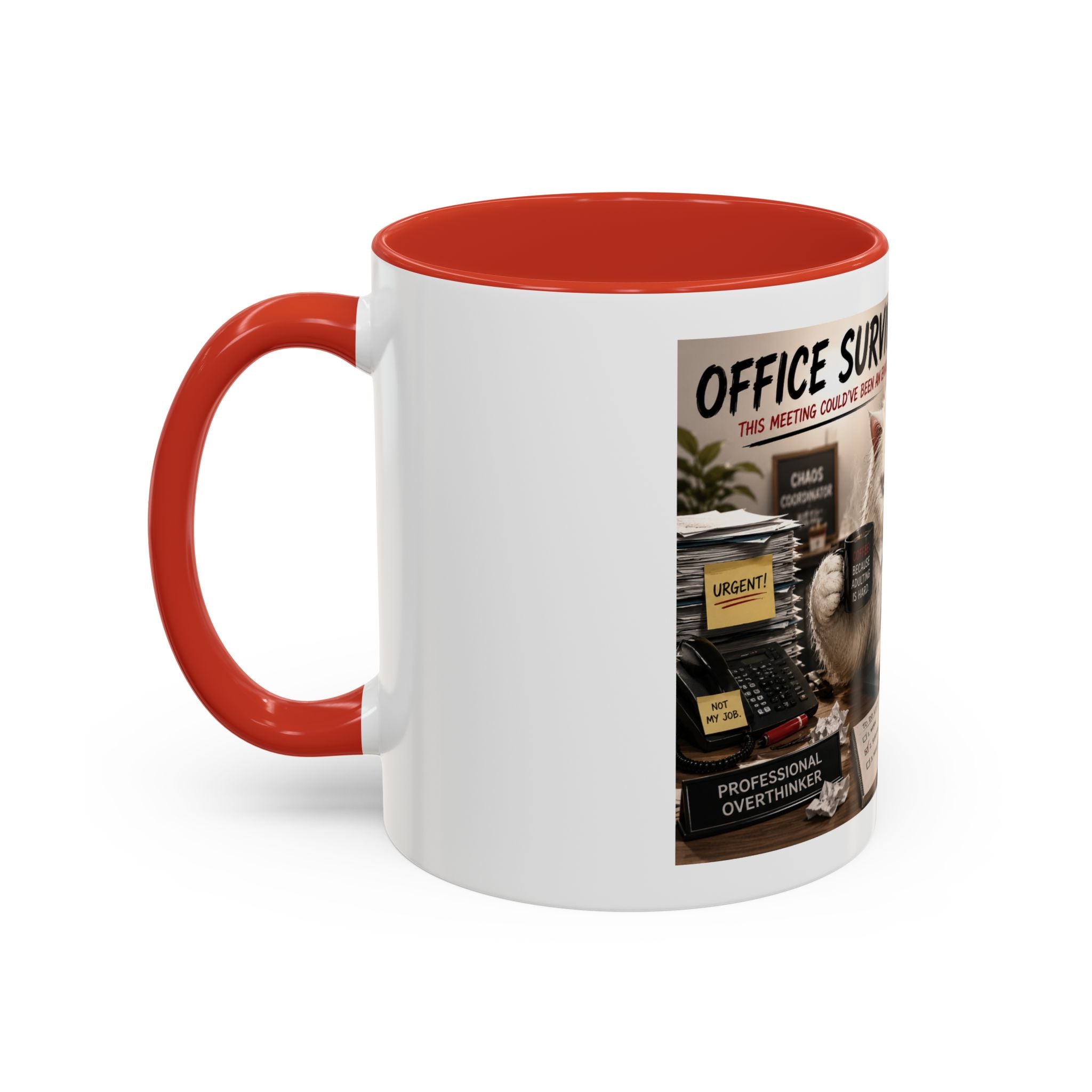 Coffee Mug — "Office Survival" Murphy's Desk Humor Accent Mug (11/15oz)