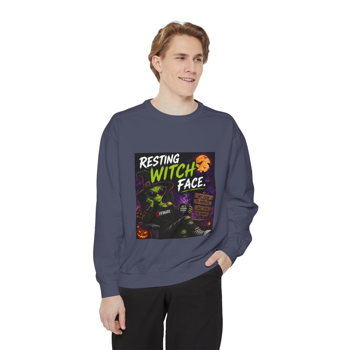 Halloween "Resting Witch Face" Sweatshirt - Funny Spooky Graphic Pullover