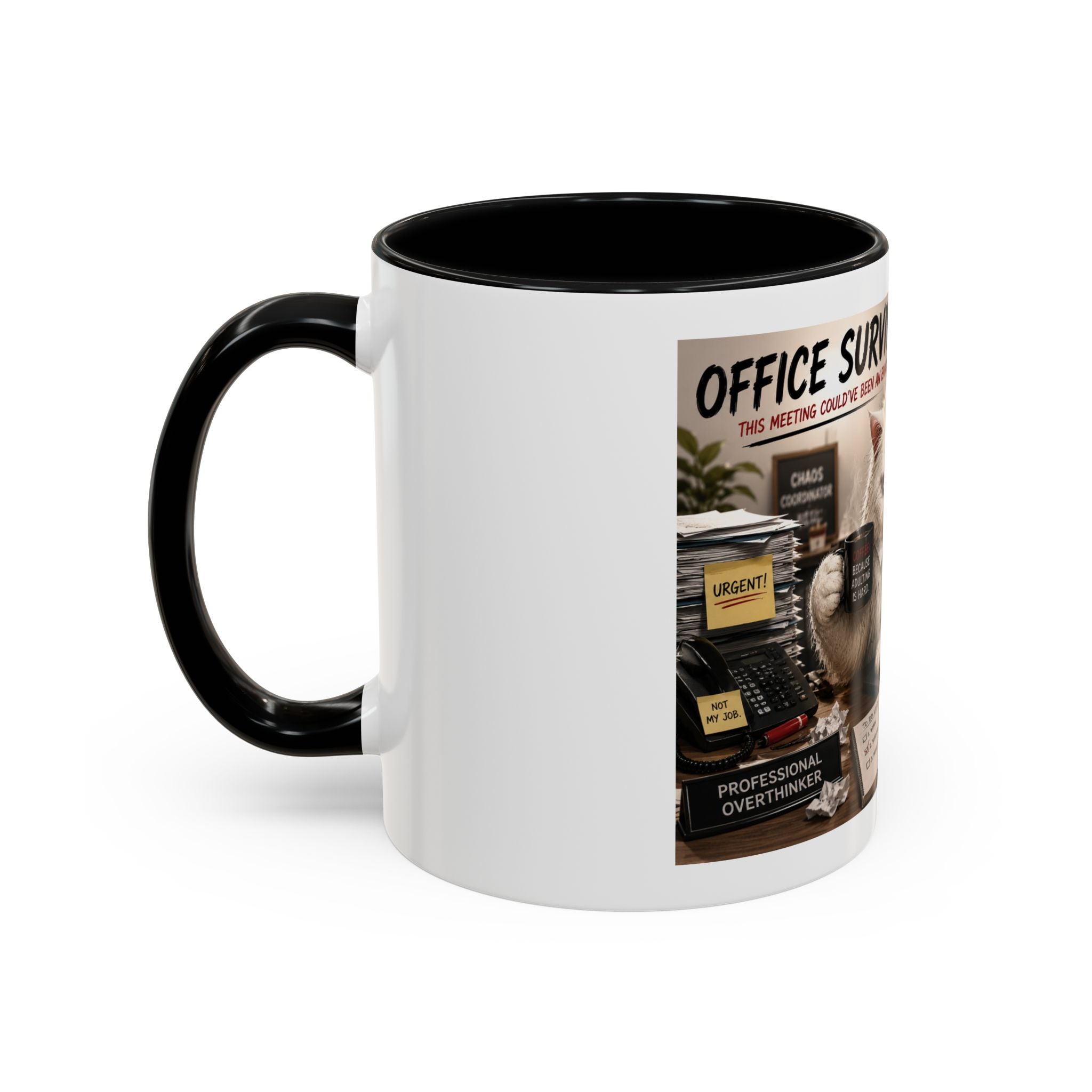 Coffee Mug — "Office Survival" Murphy's Desk Humor Accent Mug (11/15oz)