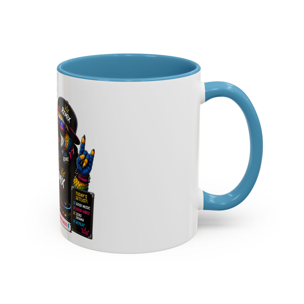 “Music First. Adulting Later.” Accent Mug for DJs & Music Lovers-Remix the Parrot