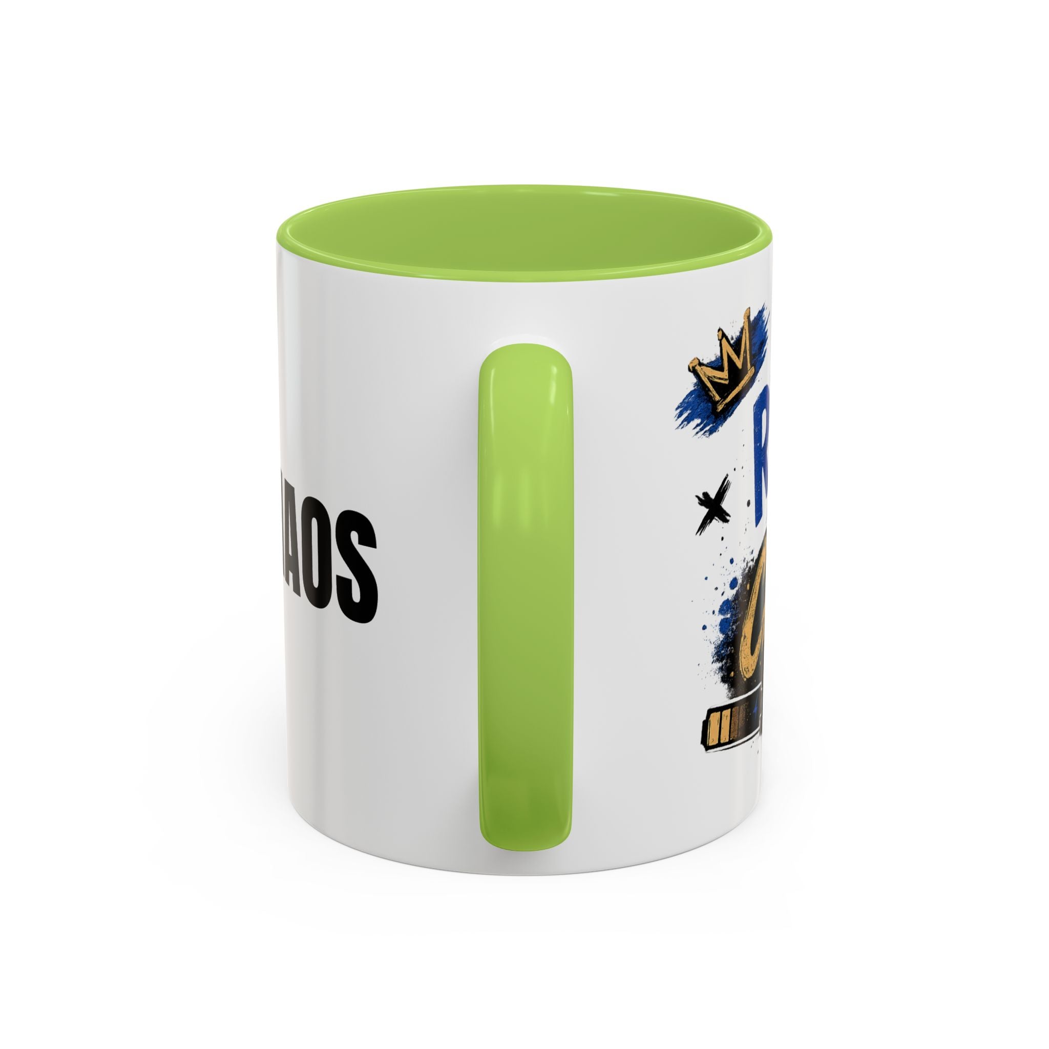 Morning Chaos Coffee Mug — Running on Caffeine & Chaos Accent Mug