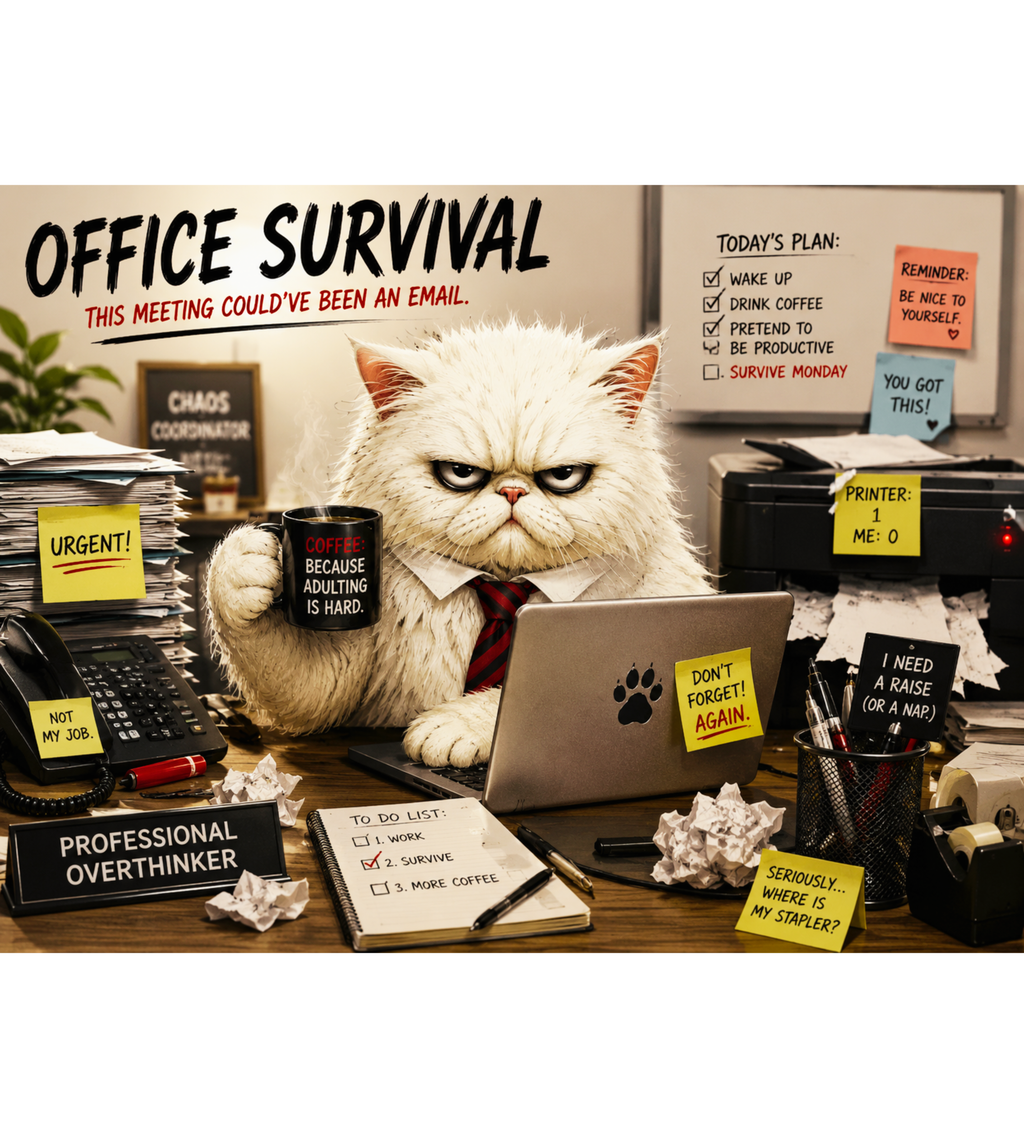 Office Survival-T-Shirt-Murphy the Cat